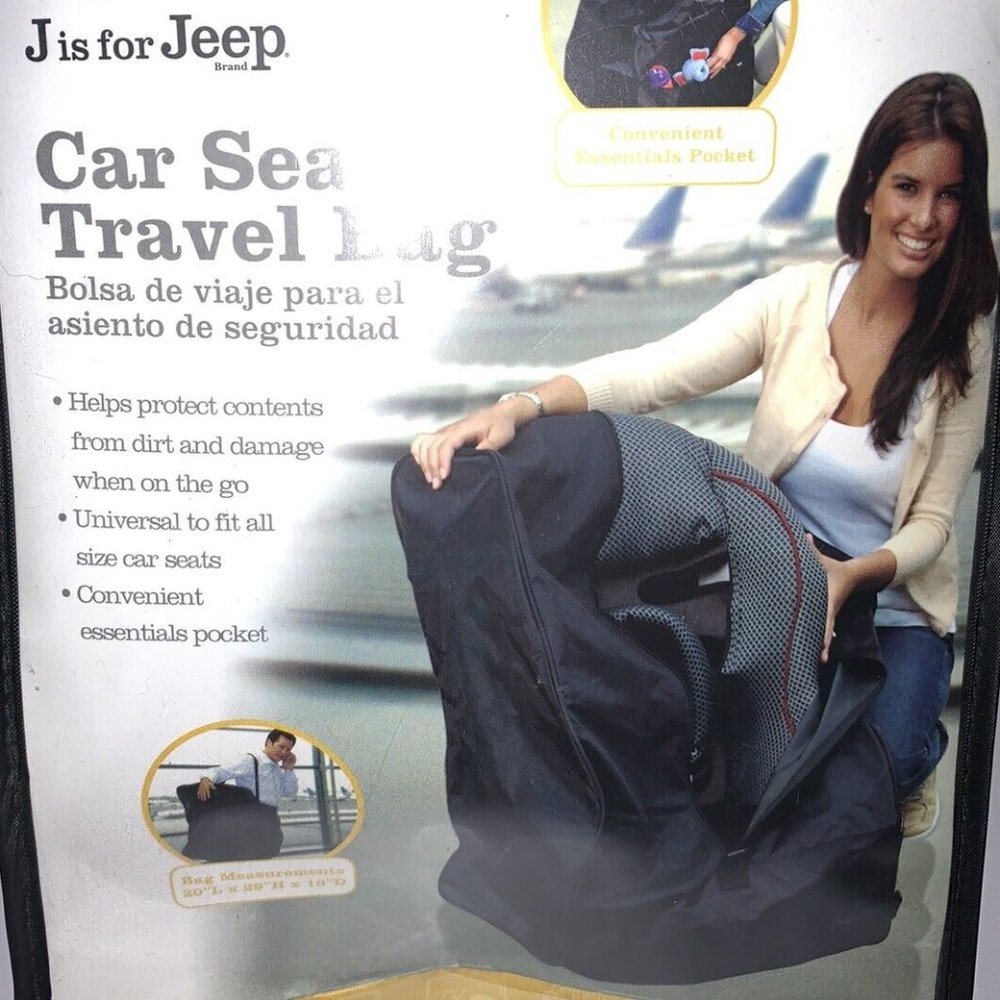 J is for Jeep Car Seat Nylon Travel Bag Universal Size Fits Most Car Seats